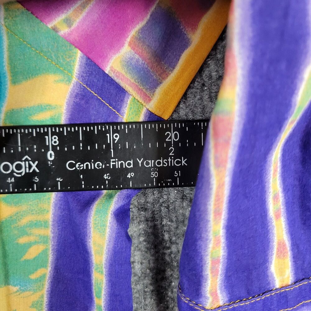 LAUREN RALPH LAUREN Rainbow Striped Button Up Top Airy Summer Pride SIZE MEDIUM - Picture 9 of 10
